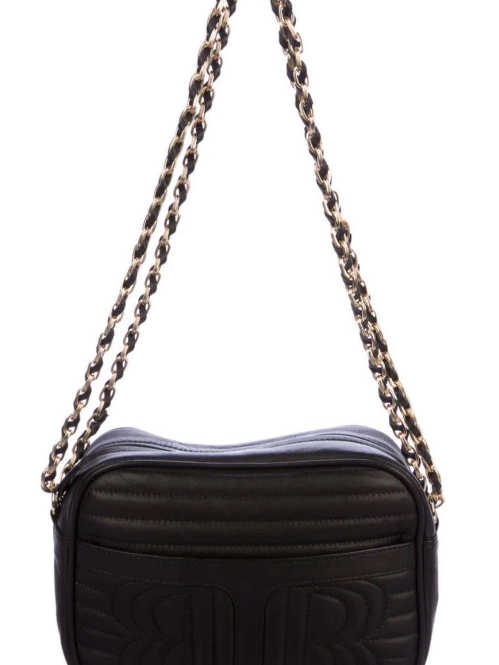 Rouje Micky Black Quilted Leather Crossbody Shoulder Bag